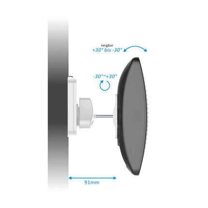 deleyCON 2X Universal Speaker Wall Mount Set Bracket Speaker Holder Swiveling + Tilting up to 10Kg Ceiling Mounting + Wall Mounting - White