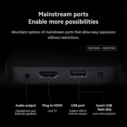 Xiaomi TV Box S (2nd Generation), 4K Ultra HD Streaming Media Player, 2GB RAM, 8GB ROM, Smart TV Box, Supports Google TV, Dolby Vision, HDR10+, Dolby Atmos, DTS-HD, Wireless Projection,