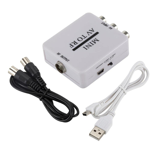 Balikha RCA/komposiit-A/V-RF/koaksiaal-/koaksiaalmuundur RF-modulaator AV-2-koaksiaaladapter