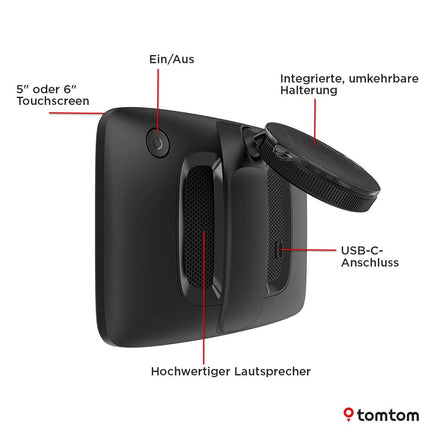 TomTom Truck Sat Nav GO Professional 2nd Generation (5" capacitive touchscreen with maps of Europe and real-time traffic information, specifically designed for trucks, vans, buses, and large vehicles)