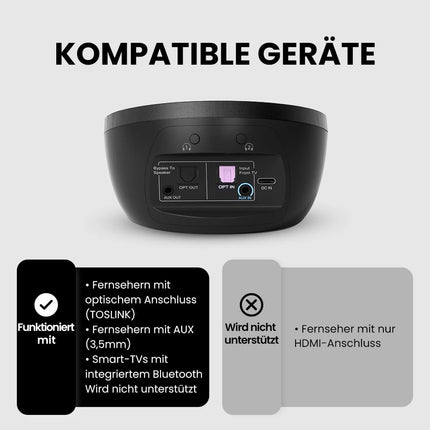 Avantree Medley Pebble - avatud kõrvaga juhtmevabad kõrvaklapid teleri jaoks Bluetooth-saatja ja kõrvaklappide laadimisjaamaga, selged kõrvaklapid eakatele, ümbritseva keskkonna tuvastamine