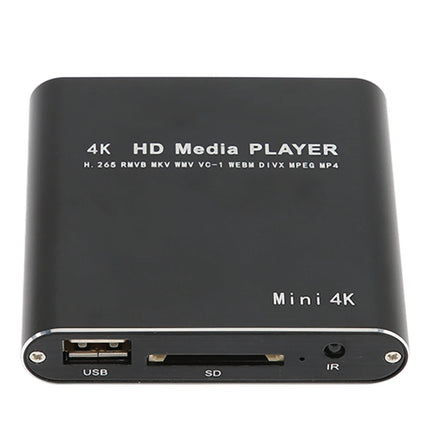 Bewinneri kaasaskantav 4K meediapleier, 1080P HD AV USB HDMI meediapleier kaugjuhtimispuldiga, digitaalne RMVB MKV RM MP4 mängija, toetab kuni 5000G välist kõvaketast
