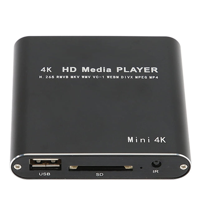 Bewinneri kaasaskantav 4K meediapleier, 1080P HD AV USB HDMI meediapleier kaugjuhtimispuldiga, digitaalne RMVB MKV RM MP4 mängija, toetab kuni 5000G välist kõvaketast