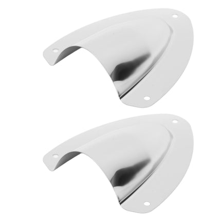 FECAMOS Stainless Steel Cable Cover, Marine Clam Shell, 1 Pair, Robust, Rustproof, Polished, for Yachts (120mm)