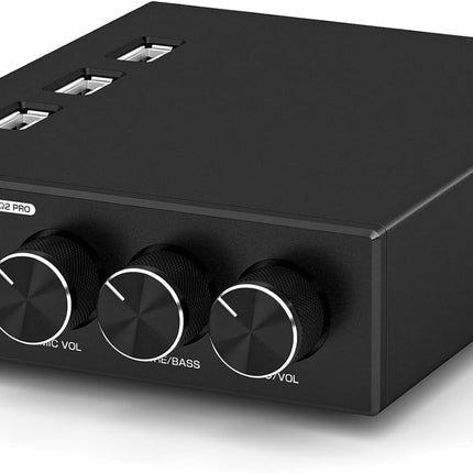 Douk Audio Q2 PRO PC Gaming DAC kõrvaklappide võimendi peakomplekti võimendi USB ja optilise ning mikrofoni sisendiga PS4, arvuti ja Maci jaoks