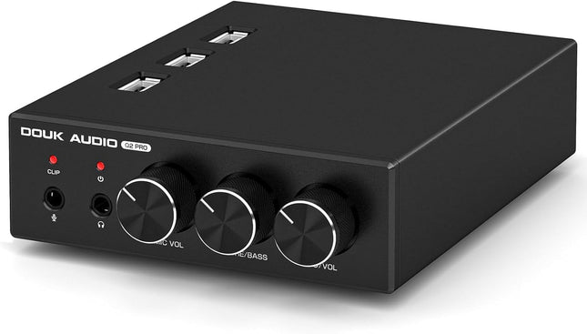 Douk Audio Q2 PRO PC Gaming DAC kõrvaklappide võimendi peakomplekti võimendi USB ja optilise ning mikrofoni sisendiga PS4, arvuti ja Maci jaoks