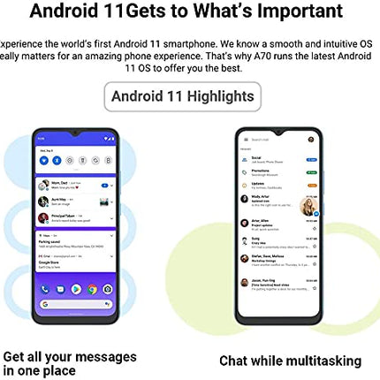Blackview A70 Android 11 nutitelefon ilma lepinguta, 6,5-tolline HD+ ekraan, 8,3 mm õhuke ja kerge, 5380mAh aku, kaheksatuumaline 3GB+32GB, 13MP+5MP, kahe SIM-kaardiga 4G telefon, näotuvastus ja sõrmejäljelugeja, must