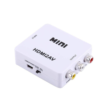 Mavis Laven Mini Composite Mini HDMI2AV digitaalne HDMI RCA - AV videomuunduri adapter 720p / 1080p (valge)