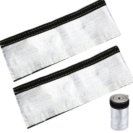 2 komplekti kuumakilpi alumiiniumitud voolikut, 600 x 106 mm isoleeritud traadist voolikukate, isoleeritud traadist voolikukate valkjas kuumakilp hõbedane vooliku juhtme kaitsebarjäär