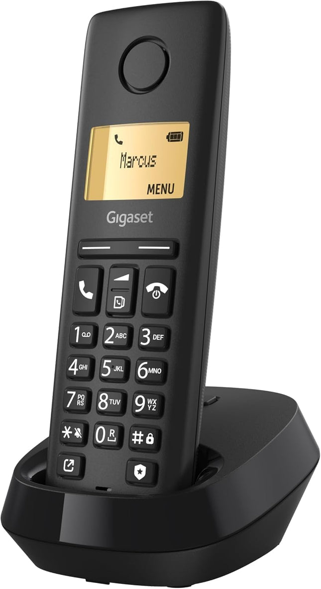 Gigaset Pure 120 - Juhtmeta telefon "Ära sega" ja ECO DECT funktsiooniga - valgustatud ekraan - kuuldeaparaatidega ühilduv, antratsiitmust [Ühildub Saksamaal, Itaalias, Prantsusmaal, Hollandis, Belgias, Šveitsis, Austraalias]