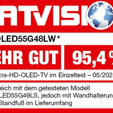 LG OLED55G48LW televiisor 55" (139 cm) OLED evo televiisor (α11 4K tehisintellektiga protsessor, webOS 24, Dolby Vision, kuni 120 Hz) [mudeliaasta 2024]