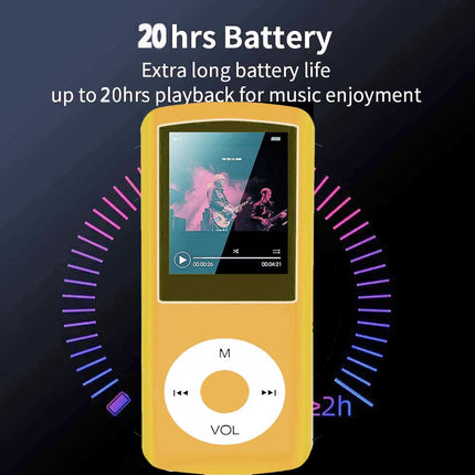 Hotechsi MP3-/MP4-mängija, MP3-mängija 32 GB mälukaardiga, õhuke disain, digitaalne LCD-ekraan, 4,6 cm (1,8 tolli) ekraan, FM-raadio