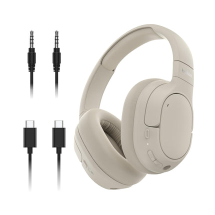 Belkin SoundForm Isolate mürasummutavad kõrvaklapid, juhtmevabad Bluetooth-kõrvaklapid, mikrofoniga peakomplekt, kõrvapealsed kõrvaklapid 60-tunnise esitusajaga, sügav bass, CloudCushion kõrvaklapid – liivakarva