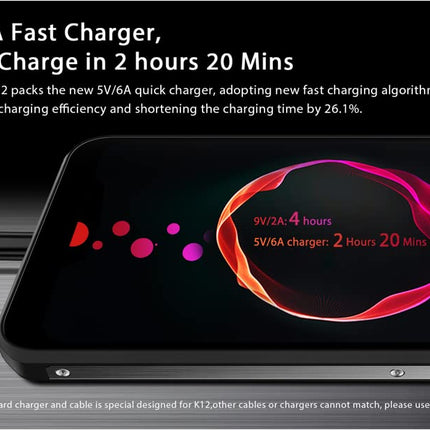 (2019) OUKITEL K12 Android 9.0 Smartphone Without Contract with 10000mAh massive battery, 6.3" Waterdrop FHD+ Display Mobile Phone, Helio P35 Octa-Core 2.3GHz 6GB+64GB, Fast Charging, Leather+Metal Design, NFC