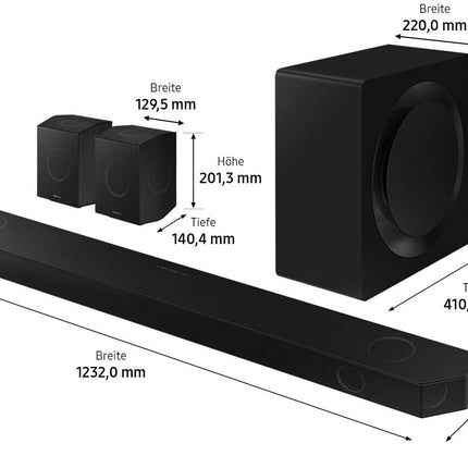 Samsung HW-Q995GD 11.1.4-kanaliga Q-heliriba teleritele, 4.0.2-kanaliga tagumised kõlarid, Bluetooth-kõlar juhtmevaba Dolby Atmose / DTS:X-iga, Q-Symphony [2024]