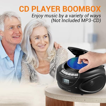G Keni kaasaskantav CD-mängija Boombox Bluetoothiga, AM/FM-raadio, CD Boomboxi tugi USB, SD, MMC-draivi, Aux-sisend, kõrvaklapipesa, helitugevuse reguleerimine, stereoheli, LCD-ekraan, vooluvõrk ja aku