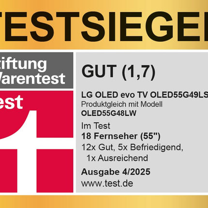 LG OLED55G49LS televiisor 55" (139 cm) OLED evo televiisor (α11 4K tehisintellektiga protsessor, webOS 24, Dolby Vision, kuni 120 Hz) [mudeliaasta 2024]