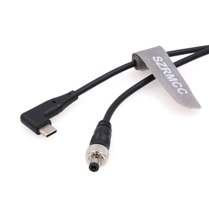 SZRMCC12V PD Type-C USB C täisnurga all lukustatava DC 2.1 2.5 päästiku toitekaabel Atomos Battery Eliminatorile Shinobi 7 Shogun Connecti videoseadmetele Pix-E7 E5 monitorile (1m)