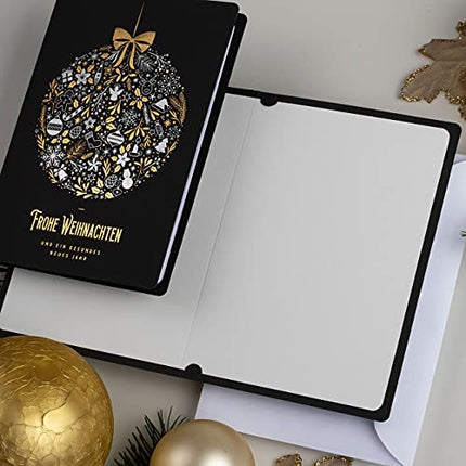 Art Nuvo - EXCLUSIVE CHRISTMAS CARDS SET OF 10 CARDS, 120x170mm, GILDED AND EMBOSSED CHRISTMAS MOTIFS MADE OF METALLIC WITH INSERTS AND ENVELOPES