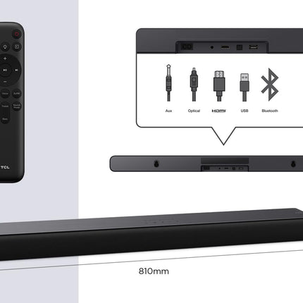 TCL Soundbar S45HE, 2.0 kanalit, Dolby Atmos kõik-ühes