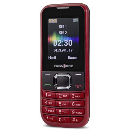 swisstone SC 230 kahe SIM-kaardiga lukustamata mobiiltelefon (4,5 cm (1,8 tolli), eriti suure valgustatud värvilise ekraaniga) punane