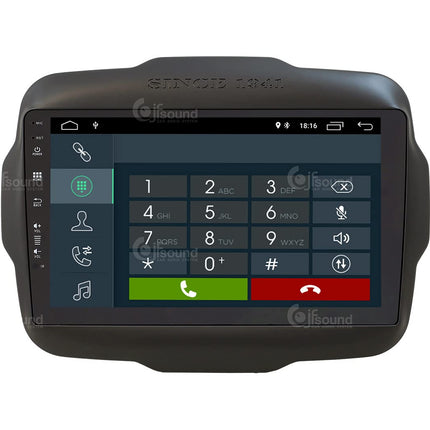 Isikupärastatud autoraadio Jeep Renegade'ile Android GPS Bluetooth WiFi USB DAB+ Puuteekraan 9" 4-tuumaline Carplay AndroidAuto
