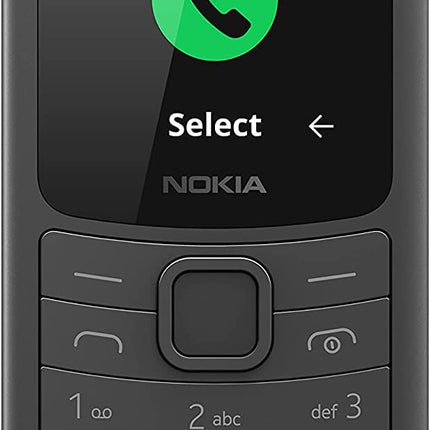 Nokia 110, 1,8-tolline S30+ põhitelefon 4G Volte ühenduvusega, kuni 32 GB välise salvestusruumiga, 1020 mAh eemaldatava akuga, kaameraga, FM-raadioga (juhtmega ja juhtmevaba kaherežiimiline) - must