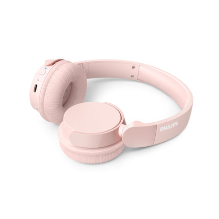 PHILIPS TAH4209PK kerged kõrvapealsed juhtmevabad Bluetooth-kõrvaklapid passiivse mürasummutusega – 55 tundi mänguaega, selged kõned, dünaamiline bass, 2 tundi USB-C laadimist – roosa