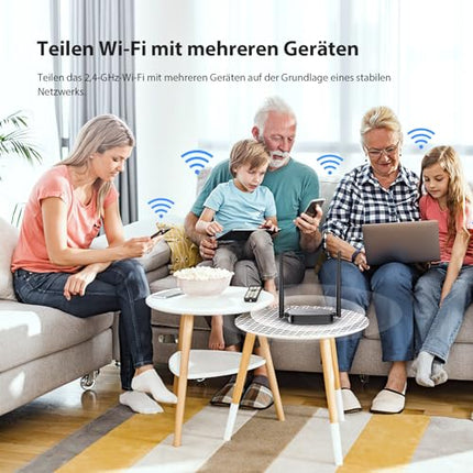 Tenda 4G03 Pro 4G LTE ruuter, WiFi ruuter Nano-SIM kaartidele (N300 CAT4, 150 Mbps allalaadimine, 300 Mbps 2.4GHz), 2*4dBi antenni, Plug &amp; Play, kiire Etherneti port, rakendus, ruuterirežiim, LED, must