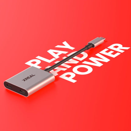 XREAL Hub ehk toite- ja mänguadapter võimaldab laadida AR-prille samal ajal, kui laed oma allikseadet, näiteks Steam Decki, ROG Allyt, Switchi, iPhone 15 või Android-telefoni. 45 W kiirlaadimine.