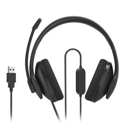 Hama USB-peakomplekt, kõrvaklapid mikrofoniga (arvuti peakomplekt helitugevuse reguleerimise ja reguleeritava mikrofoniga, USB-A-pistik, 2 m kaabel, videokonverentside, kodukontori, e-õppe jaoks) must