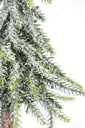 Artificial mini fir tree iced and snowed on a wooden base artificial snow small Christmas tree table decoration decoration tree artificial fir small white Christmas tree Christmas decoration artificial fir fir Advent