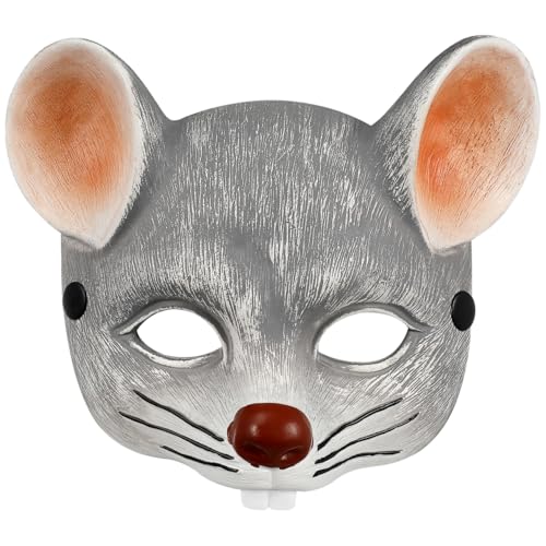 3D PU vahust mask - realistlik mask Halloweeniks, karnevaliks, cosplay'ks ja pidudeks täiskasvanutele ja lastele (helehall)