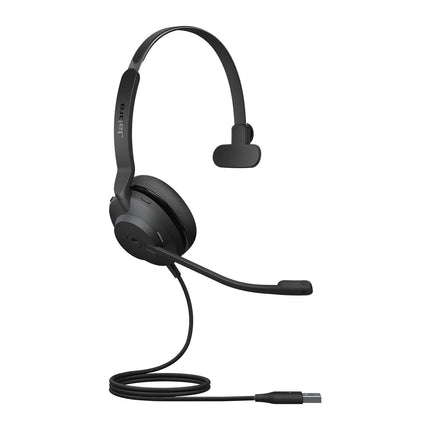 Jabra Evolve2 30 peakomplekt – monomüra summutavad kõrvaklapid – UC sertifitseeritud – kahe mikrofoniga kõnetehnoloogiaga – USB-A-kaabel – must