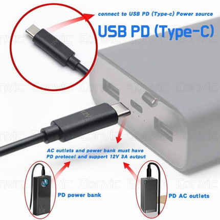 Eonvic USB 3.1 Type C lukustatava alalisvoolu toitepesaga PD toitekaabel Atomos Ninja V Zwo ASI jahutatud kaameratele