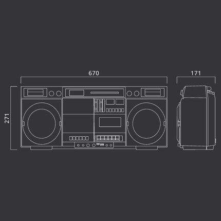 MUSE M-380GBS Retro Cassette Boombox with CD Player, AUX and Bluetooth, Smartphone Compatible, Cassette Recorder Cool Vintage Design