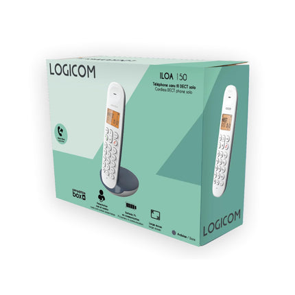 Logicom ILOA 150 Cordless landline phone without answering machine – Solo – analog and DECT phones – Slate
