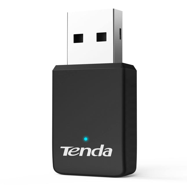Tenda U9 WLAN Stick AC650 kahesageduslik WLAN USB-adapter (5 GHz: 433 Mbit/s + 2,4 GHz: 200 Mbit/s), LED, USB 2.0, toetab Windows XP/7/8/8.1/10/11