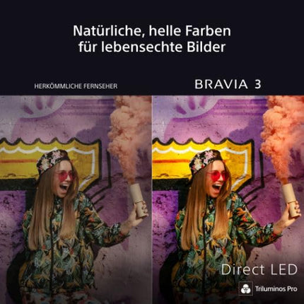 Sony BRAVIA 3 - 85-tolline Direct LED-teler (K85S32), X-Balanced kõlar, Dolby Vision/Atmos, IMAX Enhanced, Google TV (2025), Google Cast, Apple AirPlay 2, Eco Dashboard 2, mängumenüü 2, nutiteler