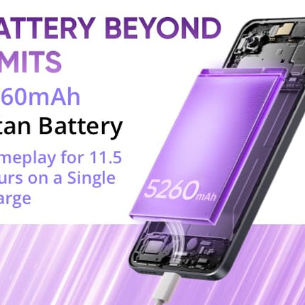 realme 14T 5G nutitelefon, 8+256 GB, 5260 mAh aku, Dimensity 6300 kiibistik, IP69 veekindel, 50 MP kaamera, 120 Hz silmasõbralik ekraan, lilla, Amazoni eksklusiivne (ilma adapterita)