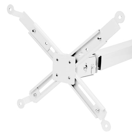 QWORK® universaalne projektori laekinnitus, 360° pööratav, 15° kallutatav, teleskoopiline 40–63 cm, kandevõime kuni 15 kg – valge