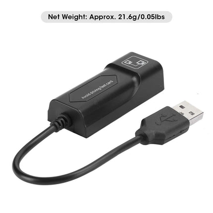 Dpofirs Etherneti-RJ45 adapter, 100 Mbps kiire USB 2.0-RJ45 konversioonikaabel, universaalne lairiba muundur sülearvutitele ja lauaarvutitele