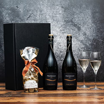 Gift set Prosecco with chocolate truffles in beautiful gift packaging