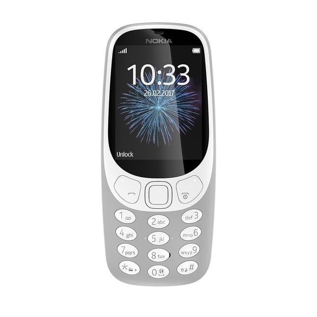 Nokia 3310 2G lukustamata mobiiltelefon (2,4-tolline värviline ekraan, 2MP kaamera, Bluetooth, raadio, MP3-mängija, kahe SIM-kaardiga) retrohall