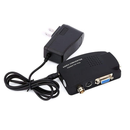 Zerone 1080p videomuundur, BNC/S-Video/VGA - VGA muundurkarp DVD/PDP/musta värvi
