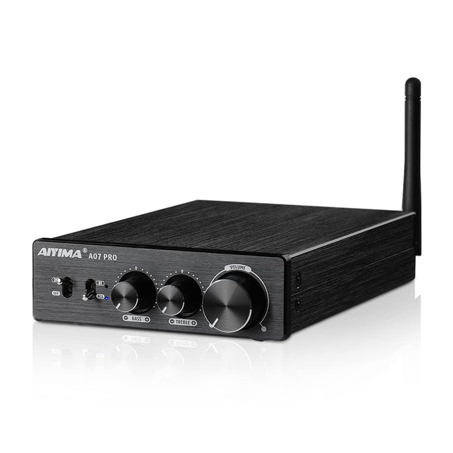 AIYIMA A07PRO TPA3255 Mini Power Amplifier 2.0/2.1 Channel Audio Amplifier 300W x 2 Class D Hi-Fi Stereo Integrated Amplifier QCC304X Bluetooth 5.2 Desktop Amplifier with Treble and Bass Control