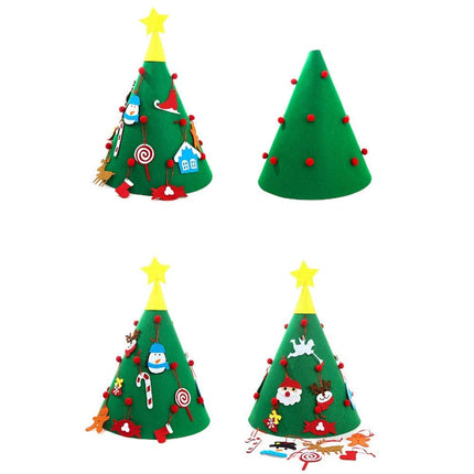 BAKAJI Christmas tree for children made of felt with 15 Christmas decorations + comet star Applicable size 70 x 50 cm Color green Decoration Christmas toy children's room