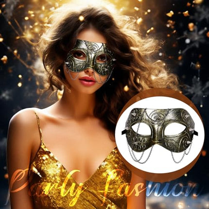 OIDEA maskeraadimask meestele ja naistele: antiikkuldne gooti steampunk kummitus ooperifantoomi mask halloweeni kostüümipeo promo karnevali Veneetsia mask