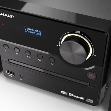 SHARP XLB517DBK mikrohelisüsteem 45W (digitaalraadio DAB, DAB+ ja FM-raadioga, Bluetooth, USB, CD, MP3), must