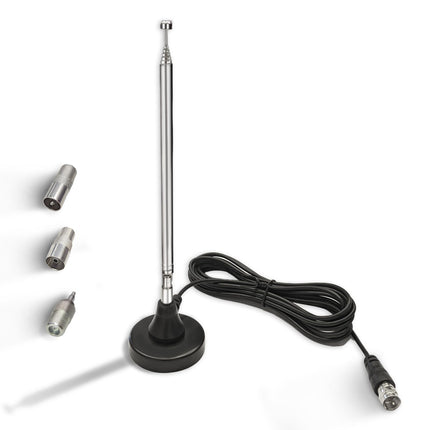 Maswell DAB DAB+ Antenna FM Radio Antenna Digital Telescopic Antenna for Indoor Use with Magnetic Base Extension Cable for 75 Ohm FM Radio Tuner Stereo AV HiFi Receiver